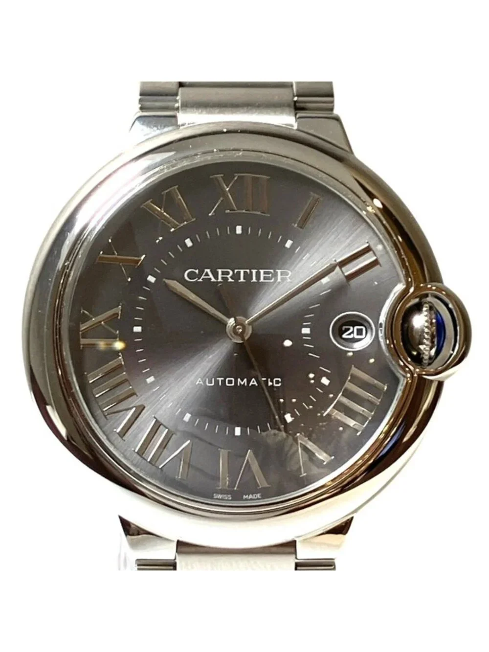 Cartier Barron Blue Watch Gross Weight SS Automatic Gray Dial